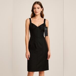 s.Oliver Selection 100% Silk Black Dress NWT Size 38 Elegant‎ Cocktail Midi